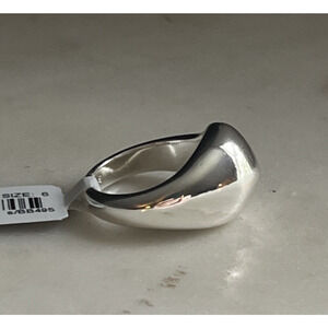 J Crew Sculptured Orb Ring Silver Mirror Tone Womens 6 Chunky Statement